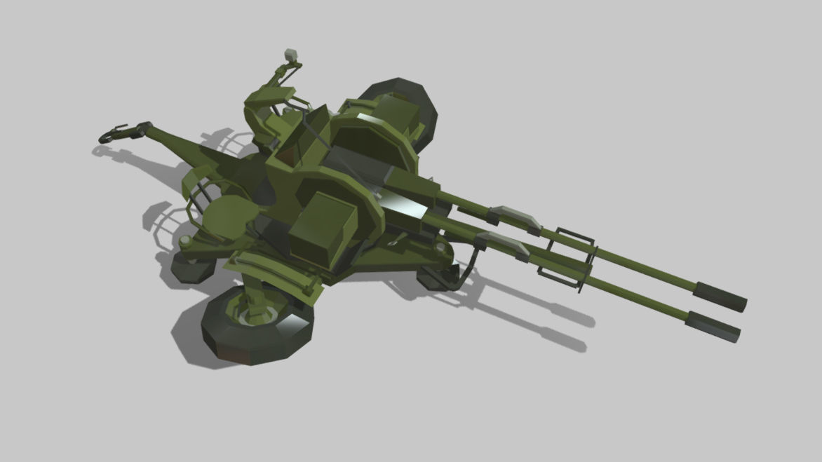 Rotazu23 military machine gun Low-poly 3D model_2