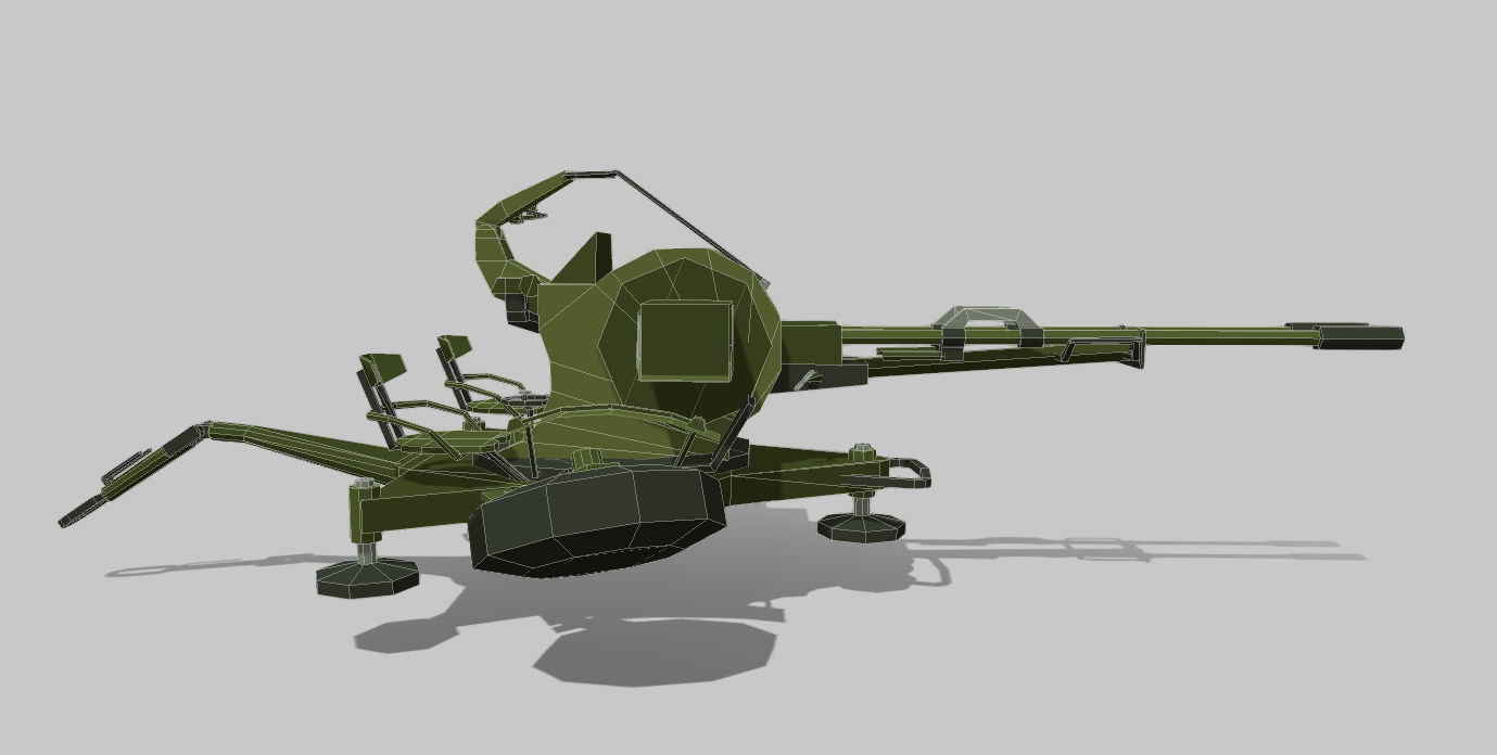 Rotazu23 military machine gun Low-poly 3D model_7