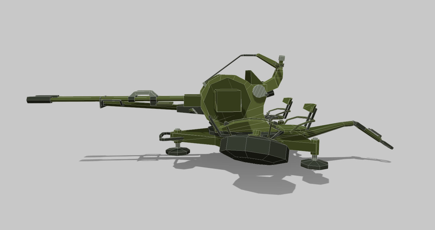 Rotazu23 military machine gun Low-poly 3D model_9