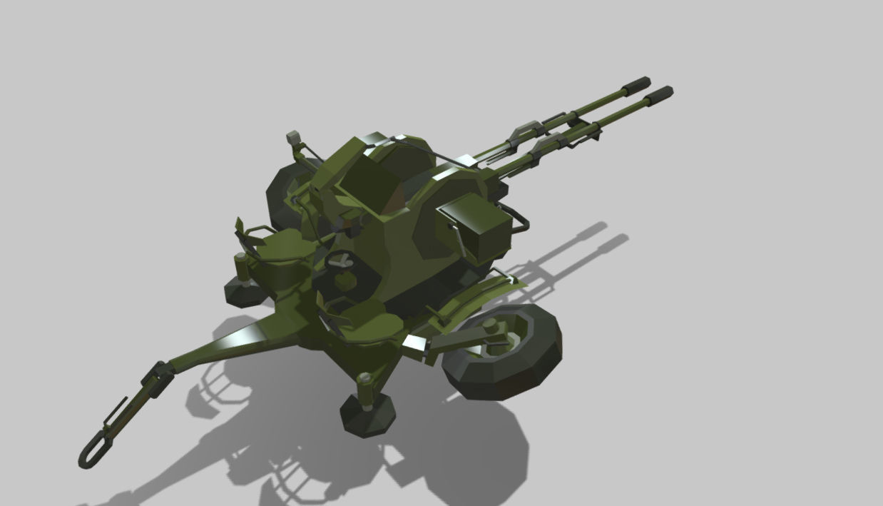 Rotazu23 military machine gun Low-poly 3D model_3