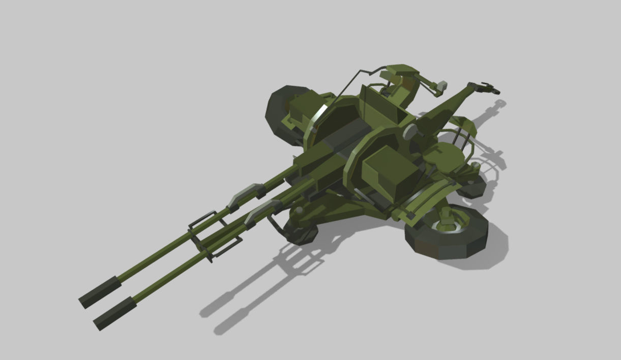 Rotazu23 military machine gun Low-poly 3D model_1