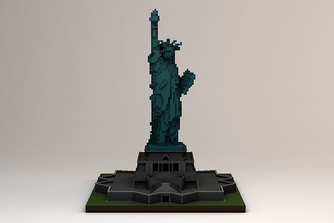 minecraft statue of liberty Free 3D model