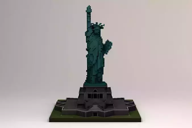 minecraft statue of liberty Free 3D model