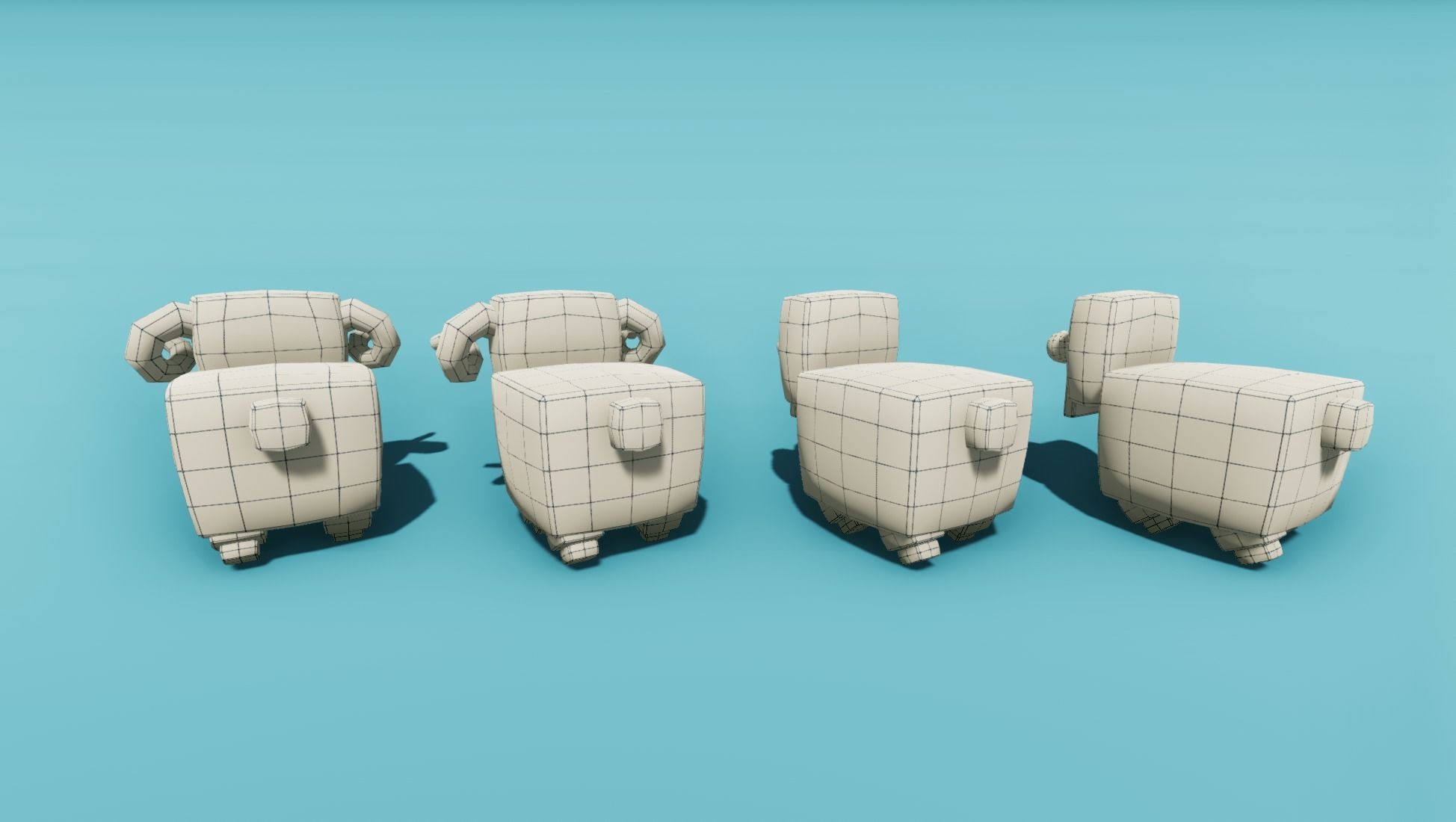 Low Poly Sheep Run Platform Pack Low-poly 3D model_5
