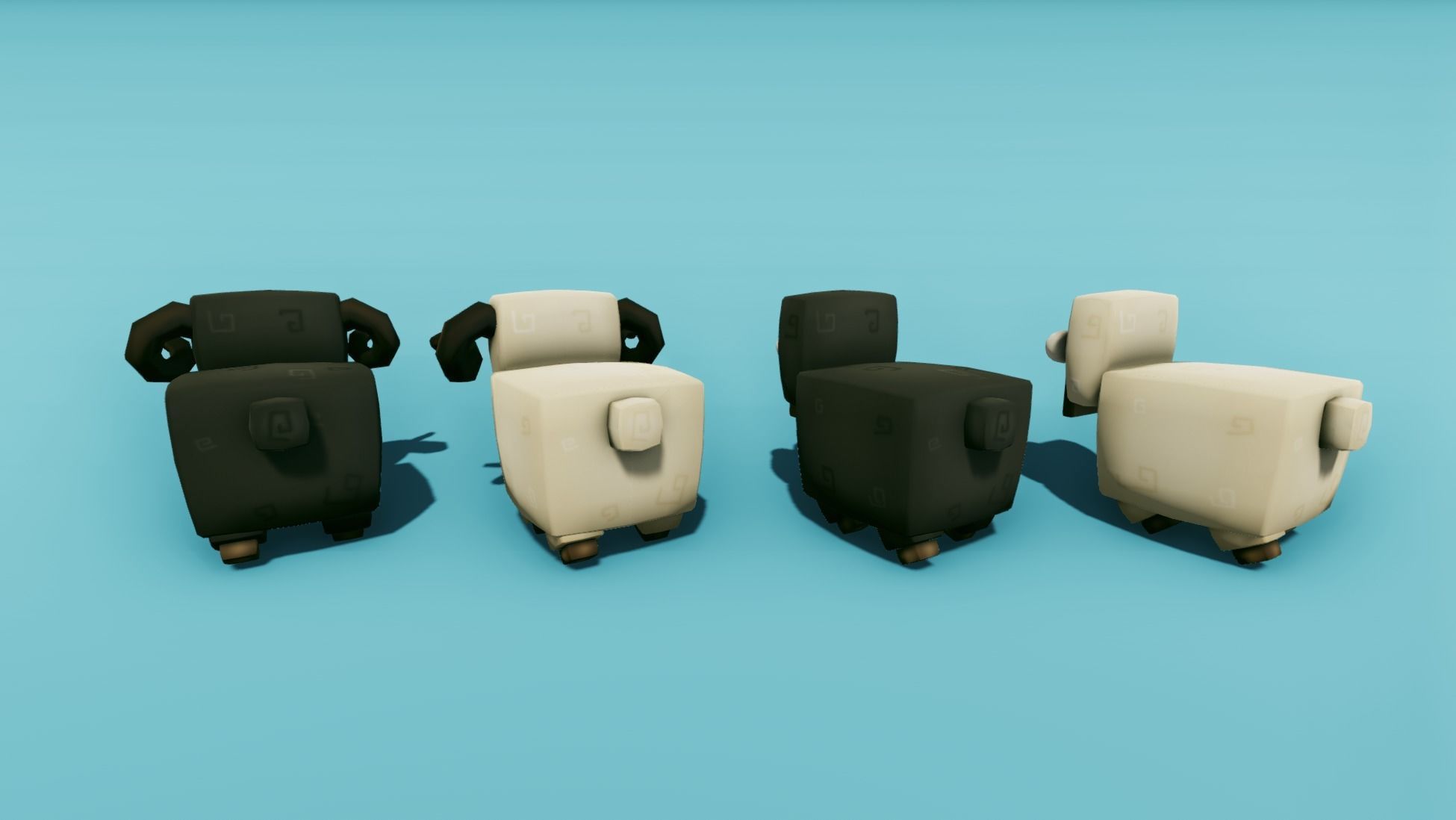 Low Poly Sheep Run Platform Pack Low-poly 3D model_4
