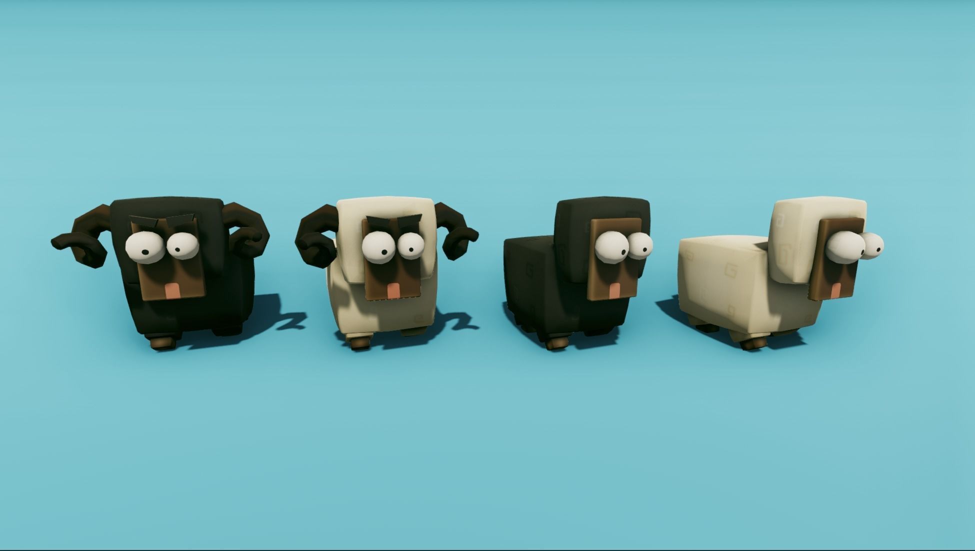 Low Poly Sheep Run Platform Pack Low-poly 3D model_2