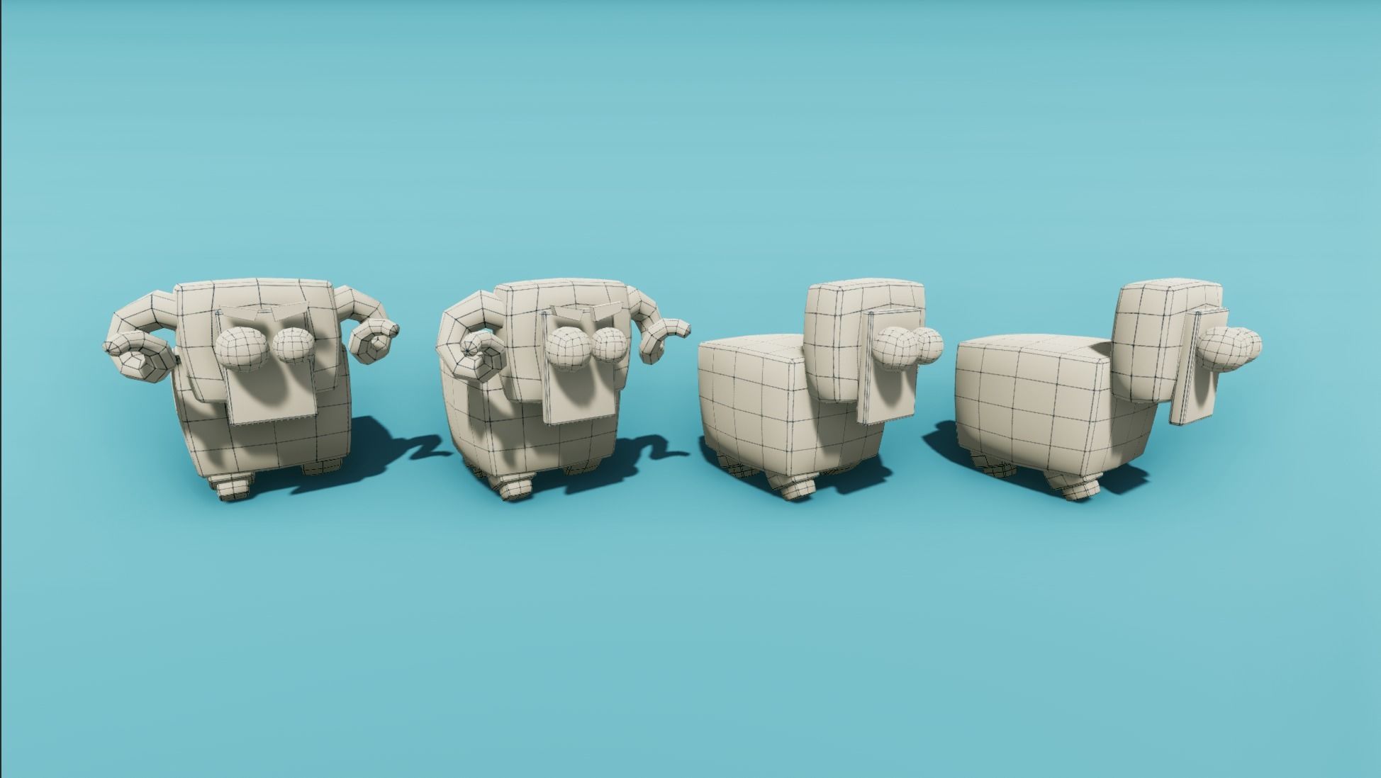 Low Poly Sheep Run Platform Pack Low-poly 3D model_3