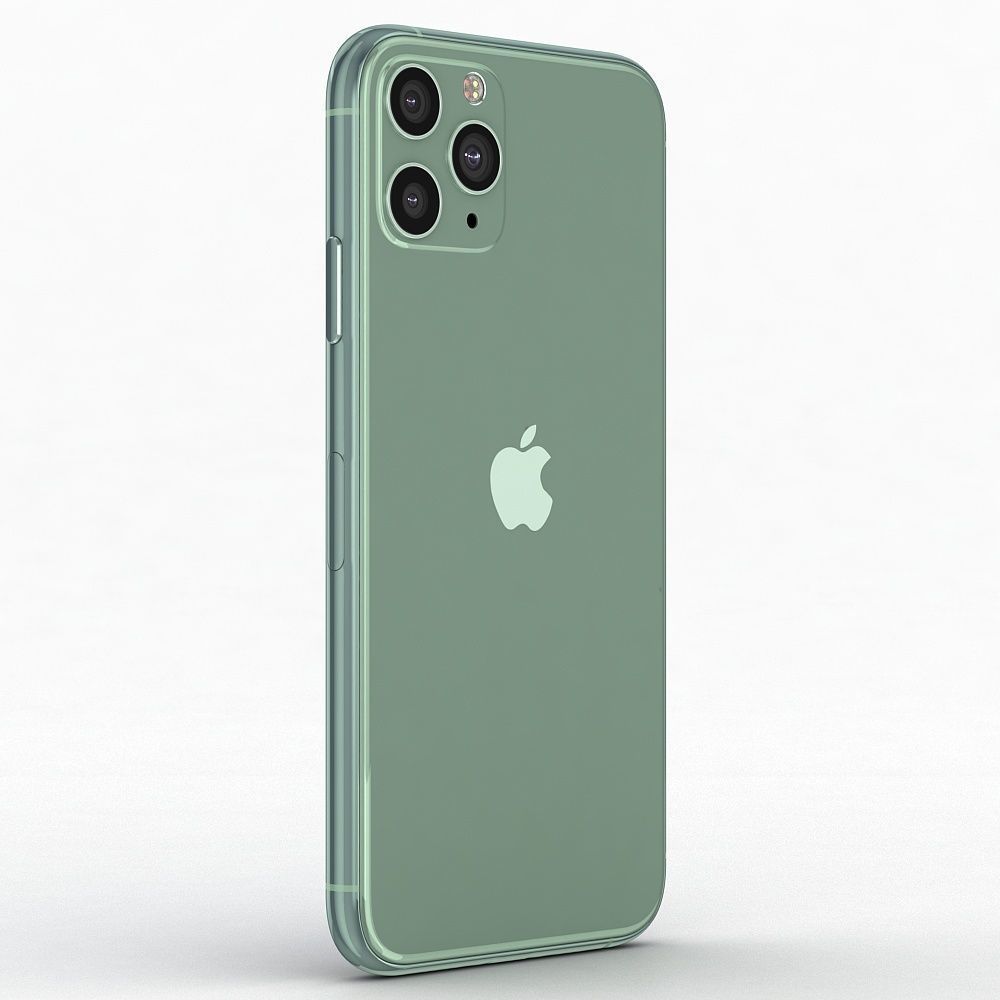 Apple iPhone 11 Pro Midnight Green Low-poly 3D model_3