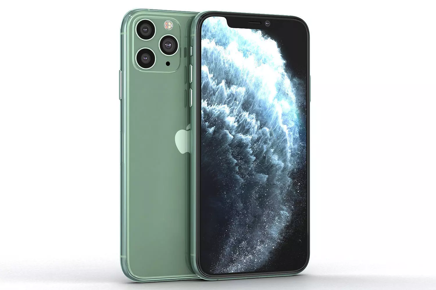 Apple iPhone 11 Pro Midnight Green Low-poly 3D model_0