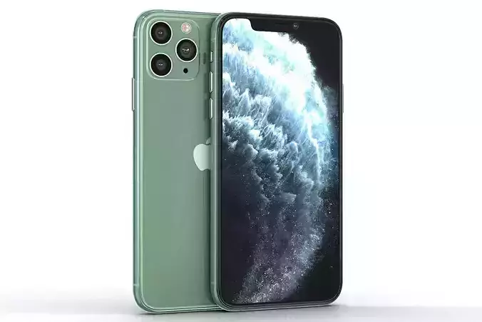 Apple iPhone 11 Pro   Midnight Green  Low-poly 3D model