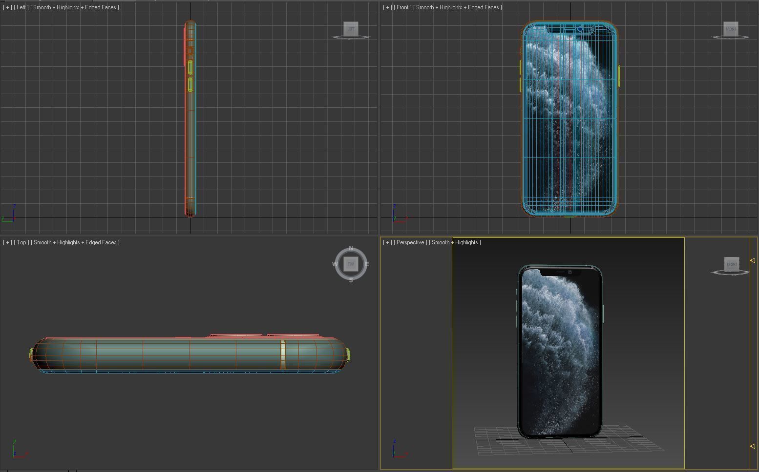 Apple iPhone 11 Pro Midnight Green Low-poly 3D model_20