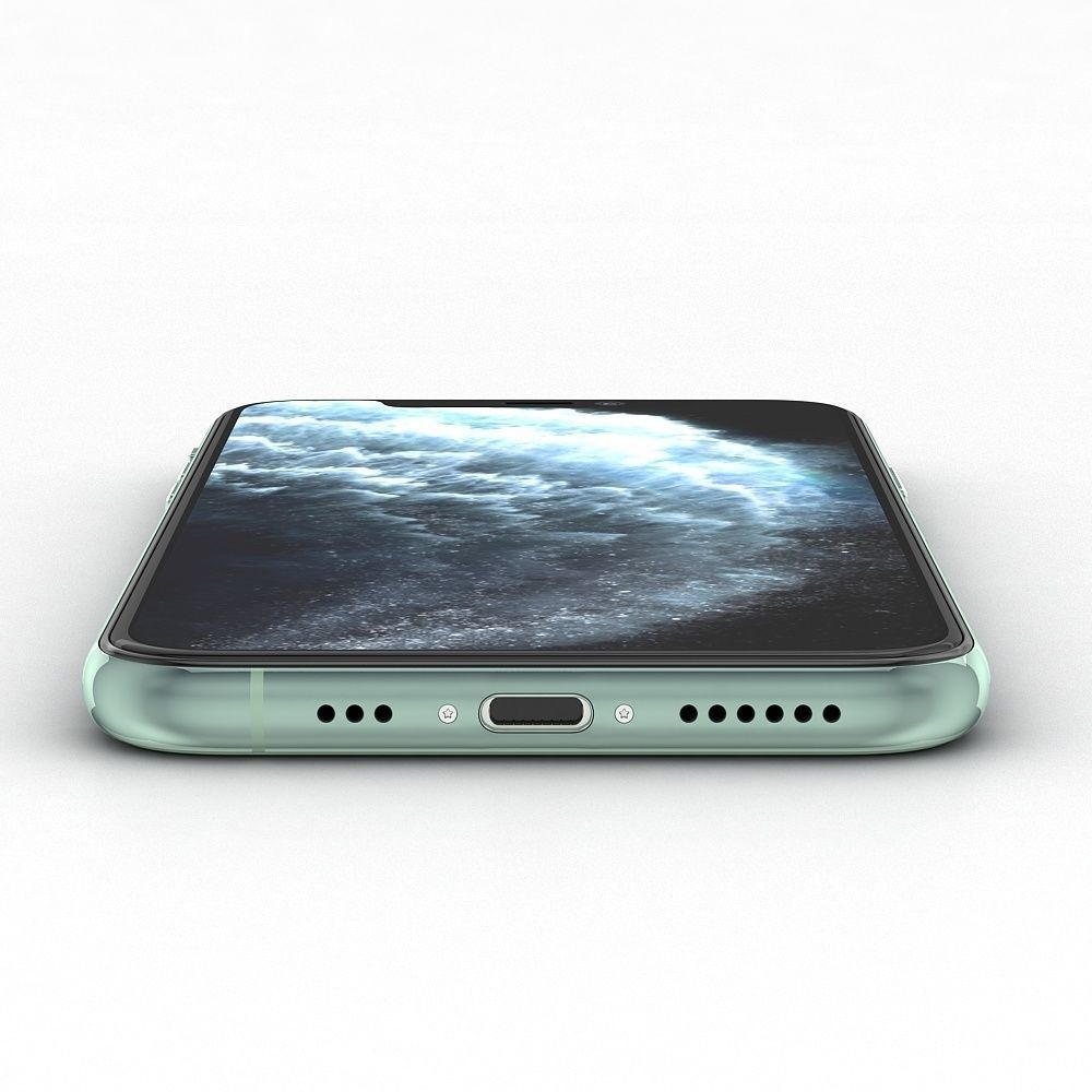 Apple iPhone 11 Pro Midnight Green Low-poly 3D model_16