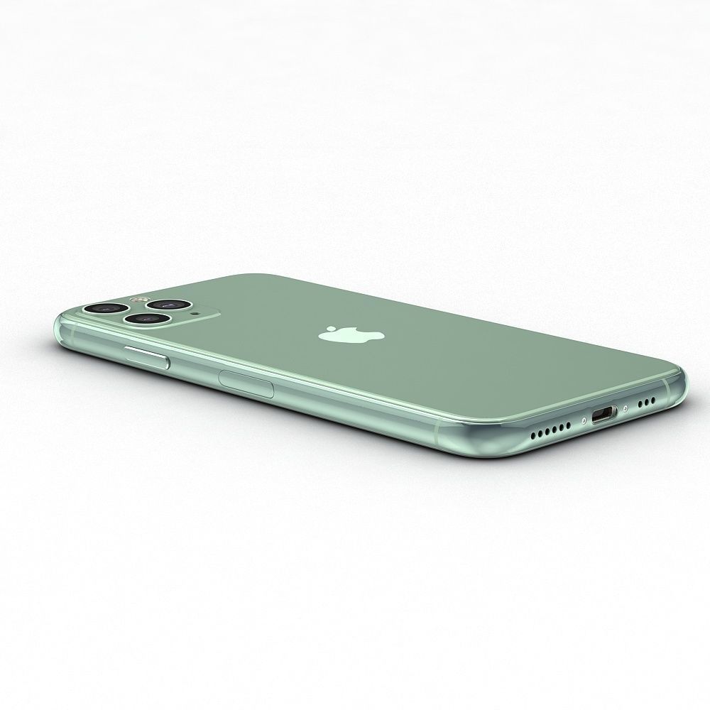 Apple iPhone 11 Pro Midnight Green Low-poly 3D model_10