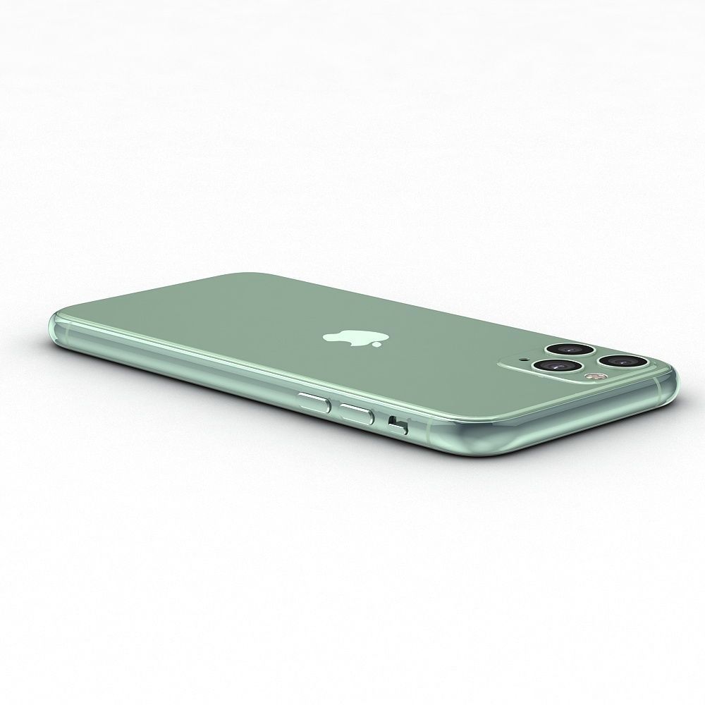 Apple iPhone 11 Pro Midnight Green Low-poly 3D model_9