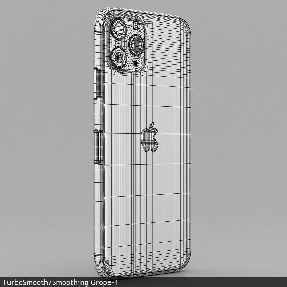 Apple iPhone 11 Pro Midnight Green Low-poly 3D model_40