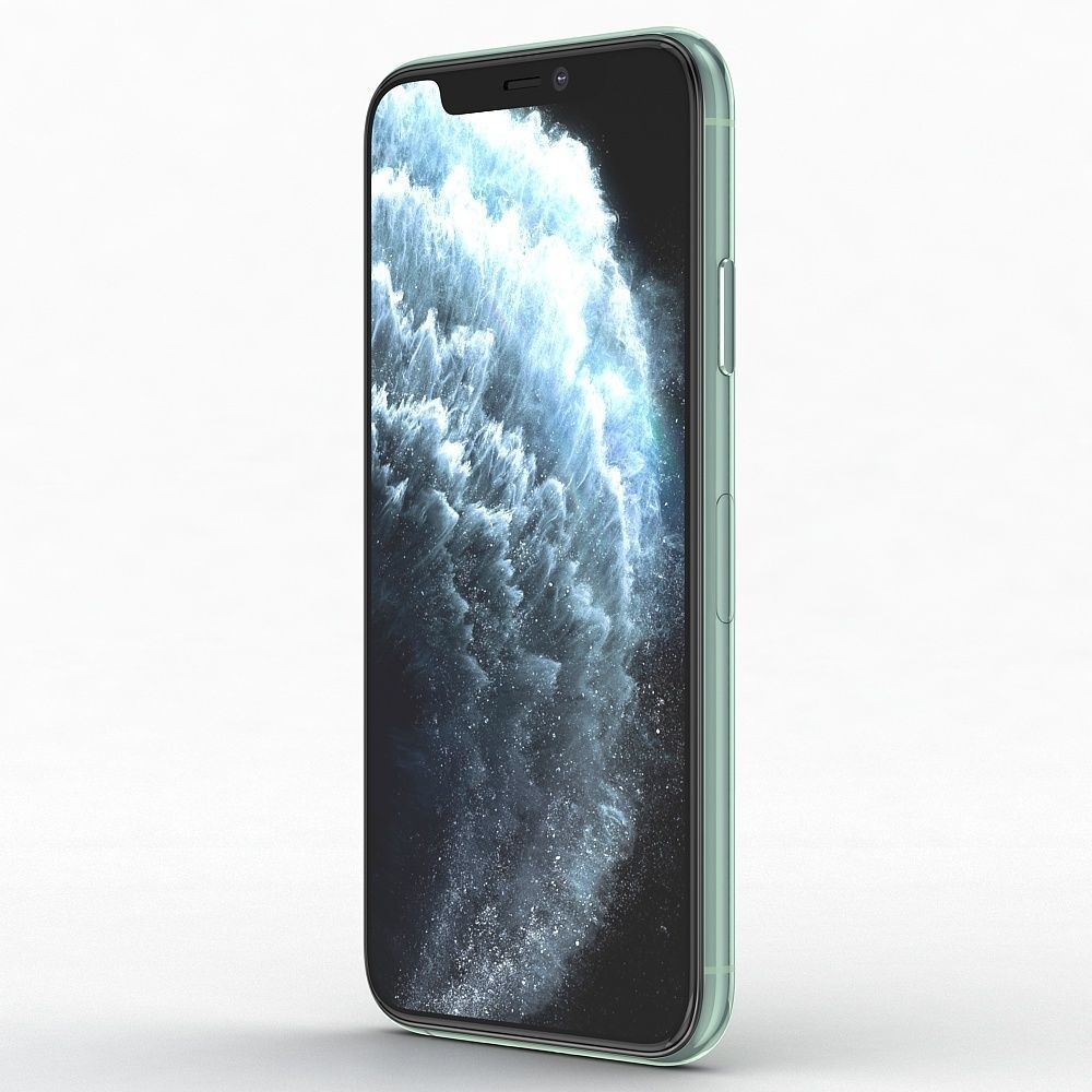 Apple iPhone 11 Pro Midnight Green Low-poly 3D model_4