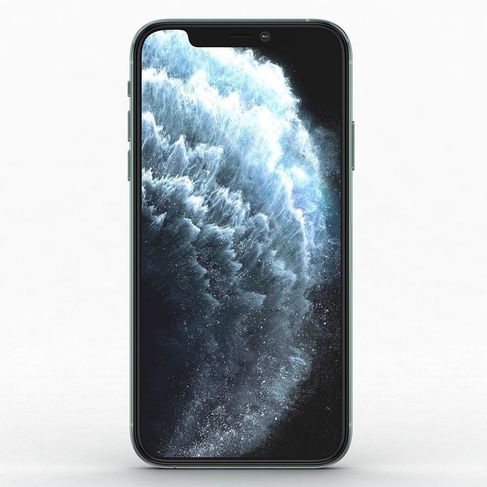 Apple iPhone 11 Pro Midnight Green Low-poly 3D model_1