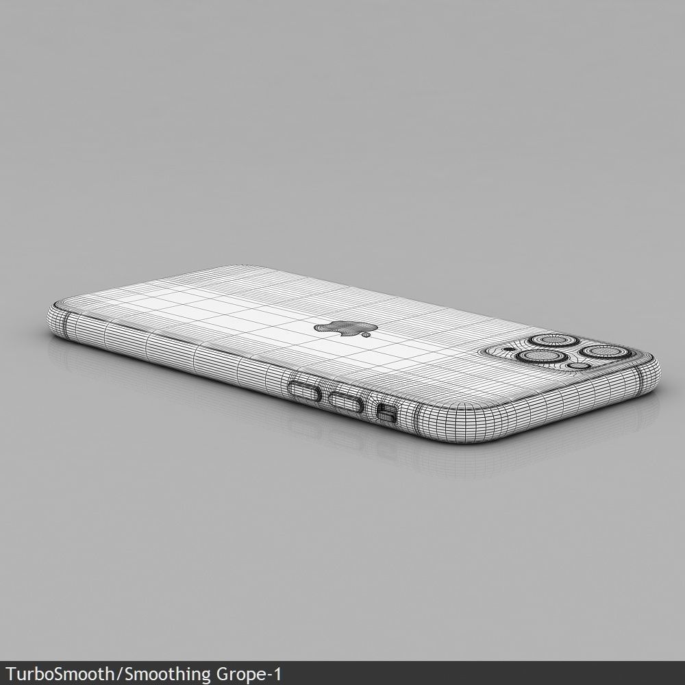 Apple iPhone 11 Pro Midnight Green Low-poly 3D model_51