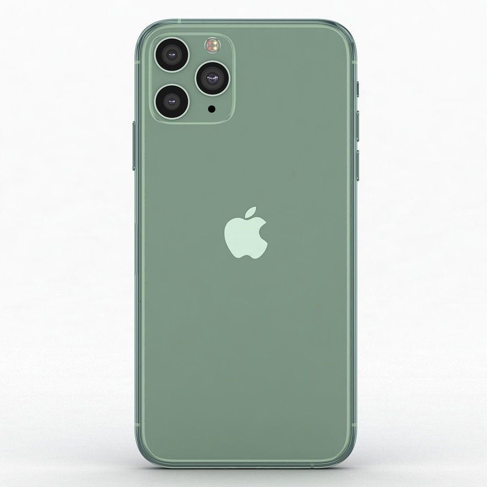 Apple iPhone 11 Pro Midnight Green Low-poly 3D model_2