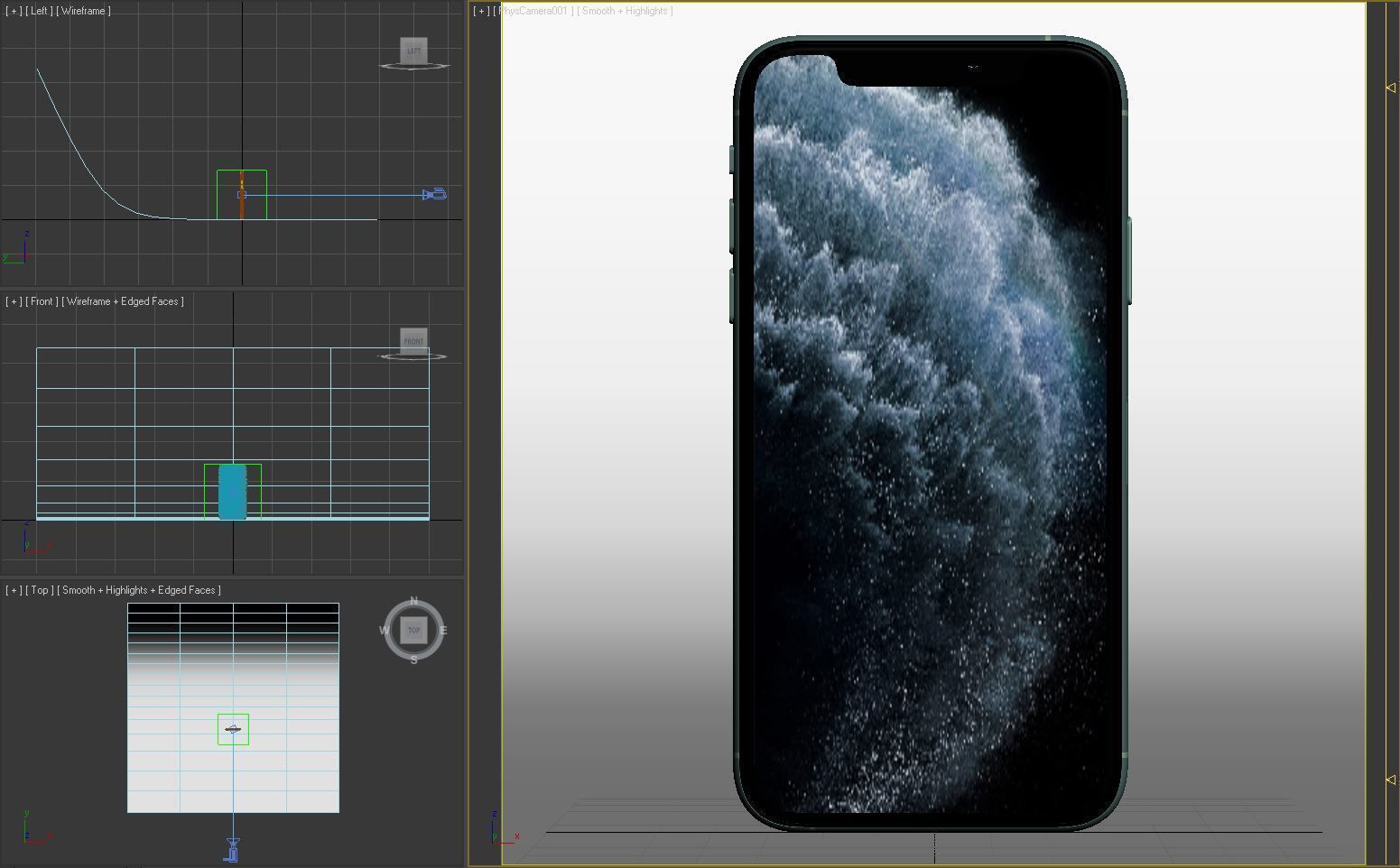 Apple iPhone 11 Pro Midnight Green Low-poly 3D model_19