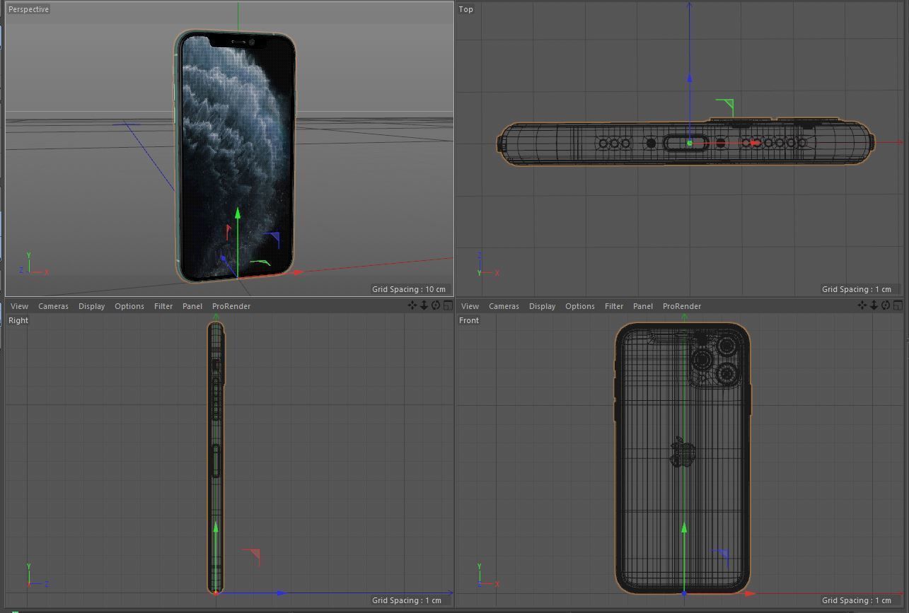 Apple iPhone 11 Pro Midnight Green Low-poly 3D model_21