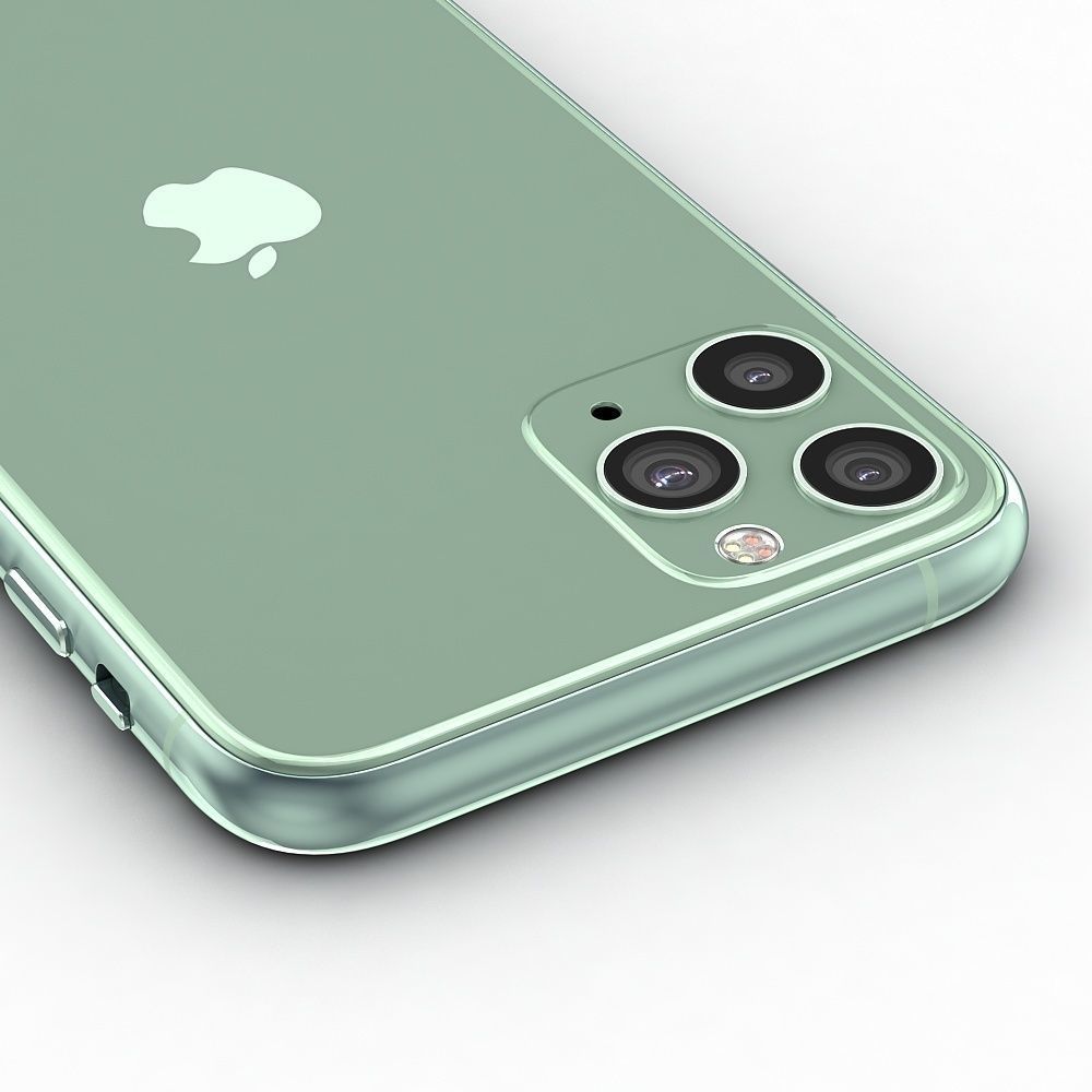 Apple iPhone 11 Pro Midnight Green Low-poly 3D model_11