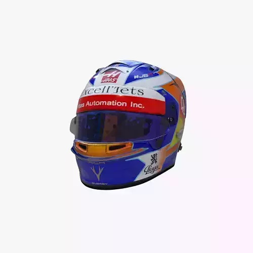 Grosjean helmet 2019 Low-poly 3D model