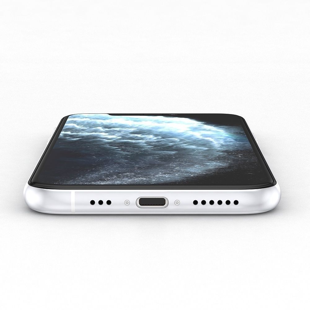 Apple iPhone 11 Pro Silver Low-poly 3D model_7