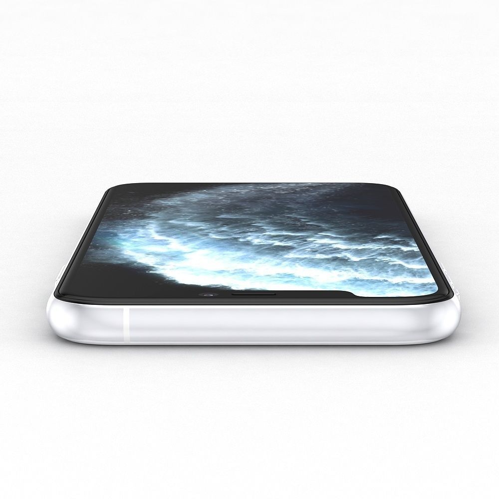 Apple iPhone 11 Pro Silver Low-poly 3D model_8