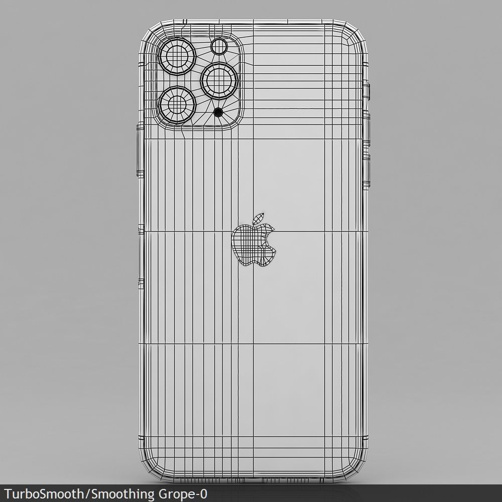 Apple iPhone 11 Pro Silver Low-poly 3D model_32