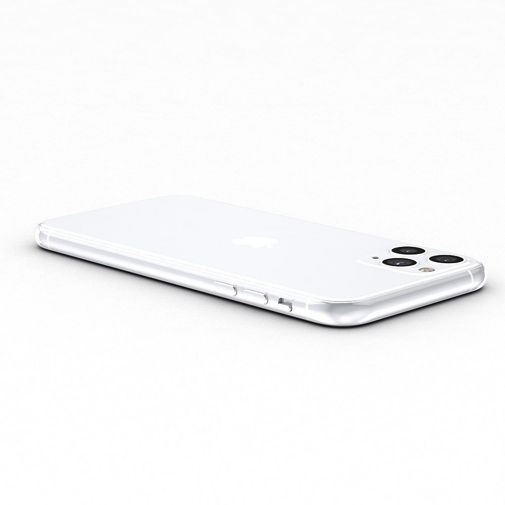 Apple iPhone 11 Pro Silver Low-poly 3D model_13
