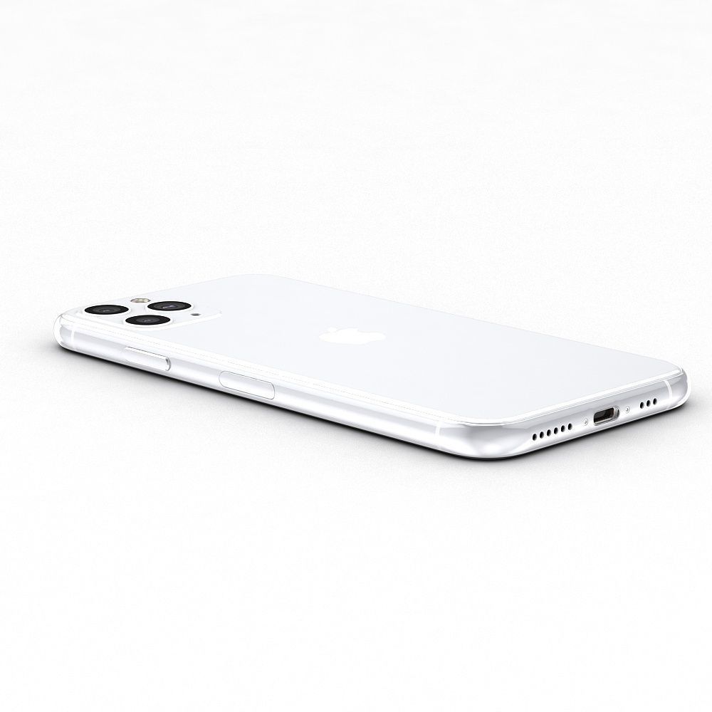 Apple iPhone 11 Pro Silver Low-poly 3D model_14
