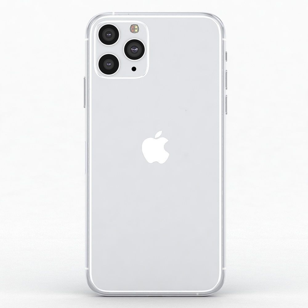 Apple iPhone 11 Pro Silver Low-poly 3D model_2