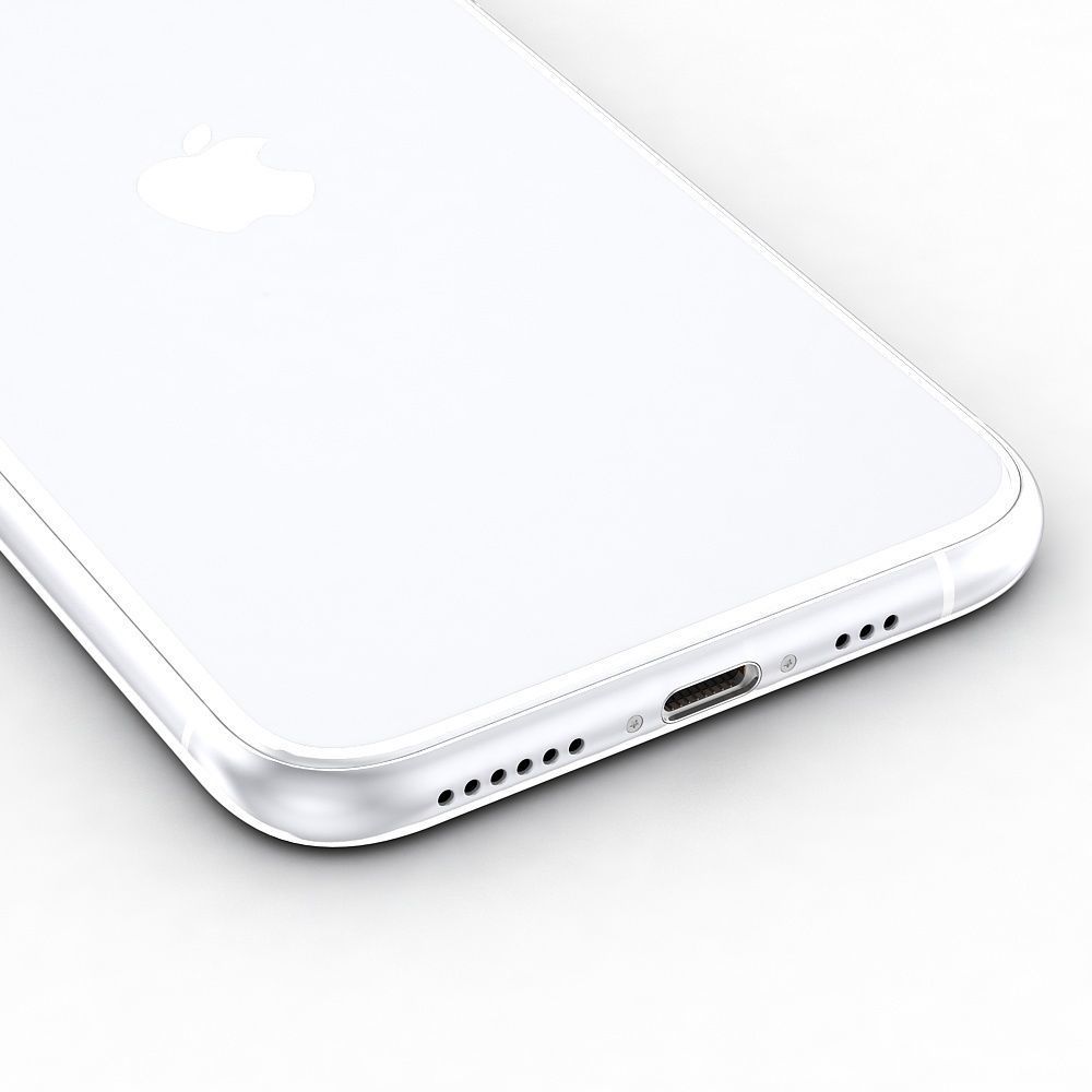 Apple iPhone 11 Pro Silver Low-poly 3D model_10