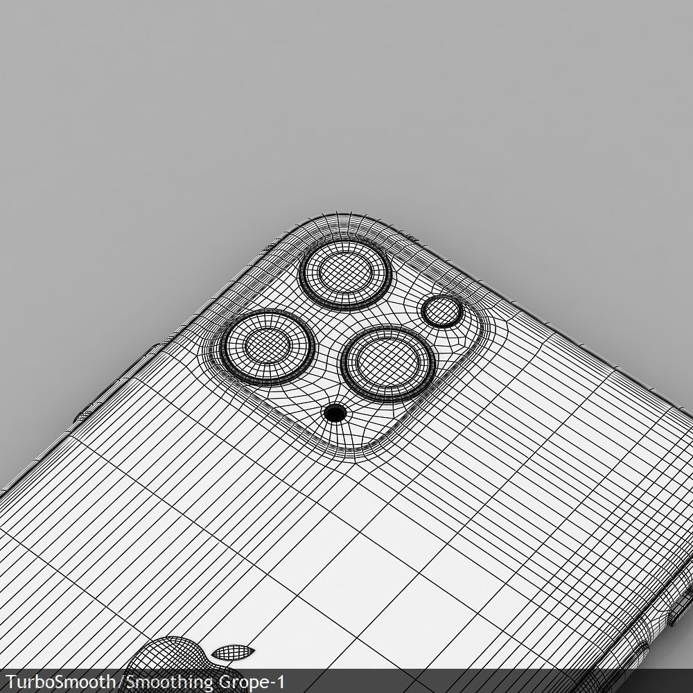 Apple iPhone 11 Pro Silver Low-poly 3D model_47