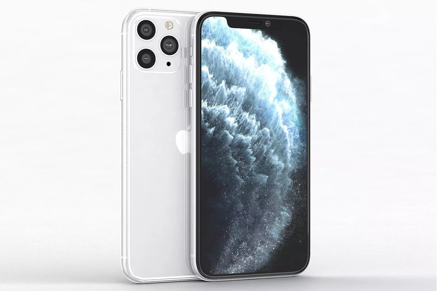 Apple iPhone 11 Pro Silver Low-poly 3D model_0