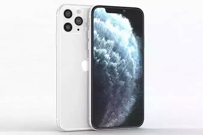 Apple iPhone 11 Pro   Silver Low-poly 3D model