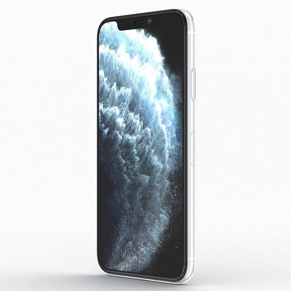 Apple iPhone 11 Pro Silver Low-poly 3D model_3