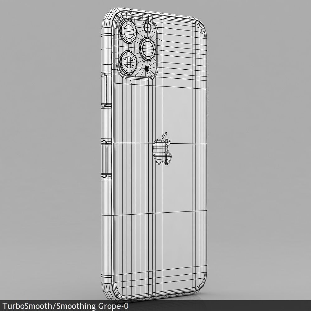 Apple iPhone 11 Pro Silver Low-poly 3D model_35