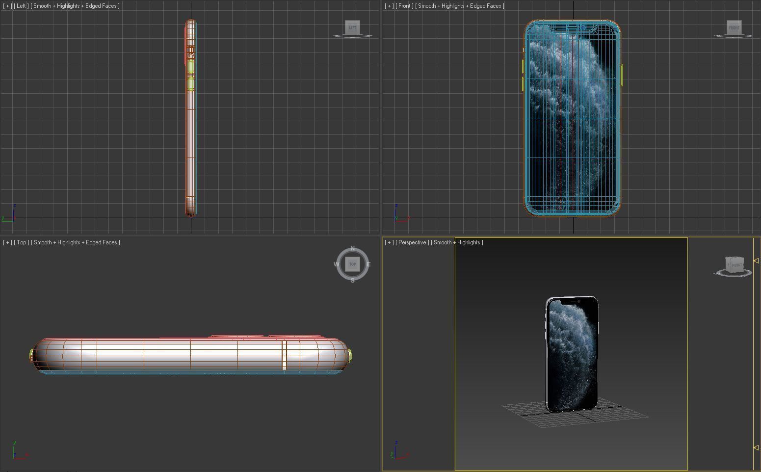 Apple iPhone 11 Pro Silver Low-poly 3D model_20