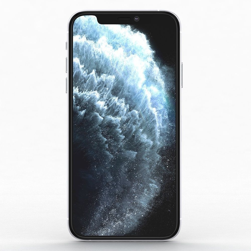 Apple iPhone 11 Pro Silver Low-poly 3D model_1