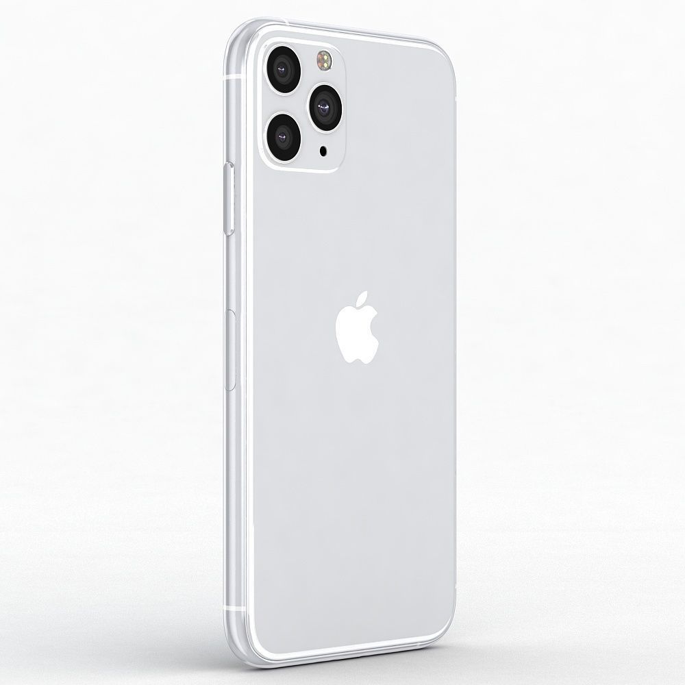 Apple iPhone 11 Pro Silver Low-poly 3D model_4
