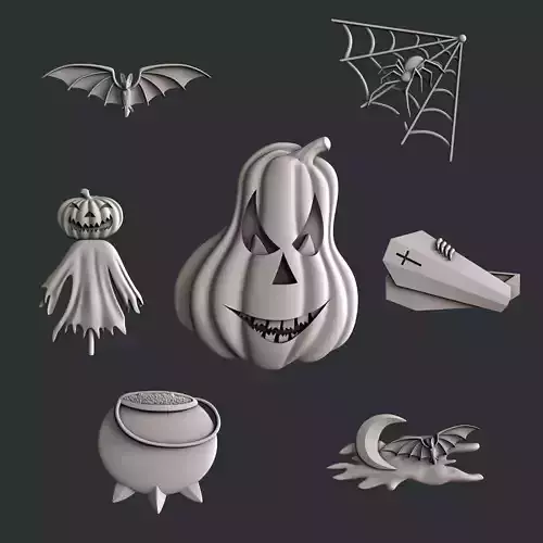 3d STL models for CNC router set Halloween 3D model