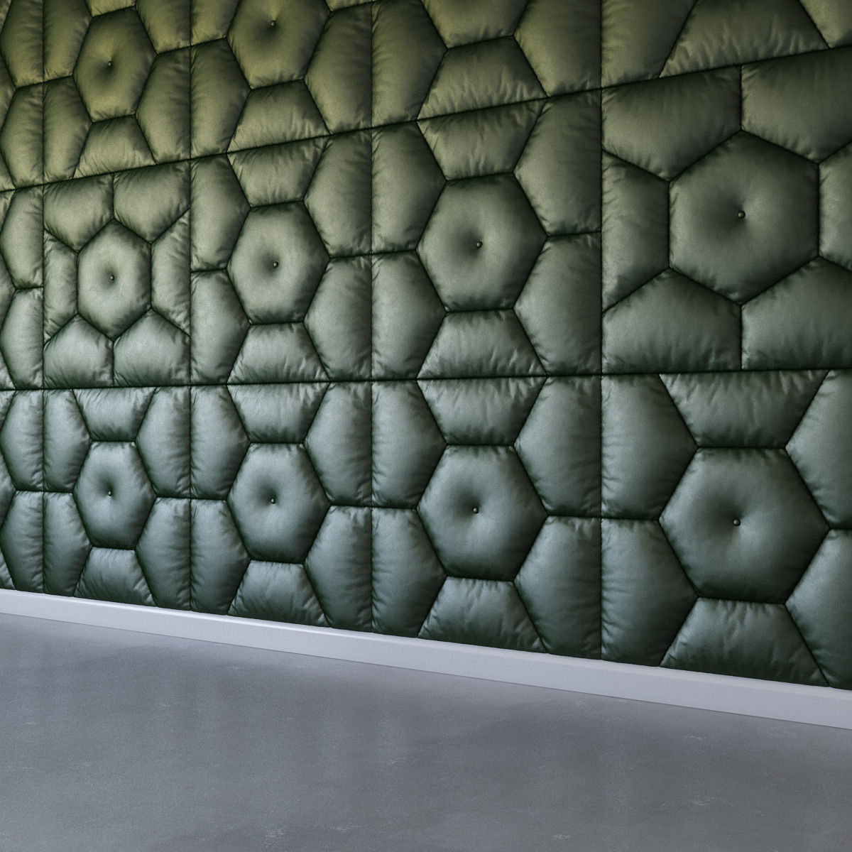 Decorative wall green panel 3D model_1