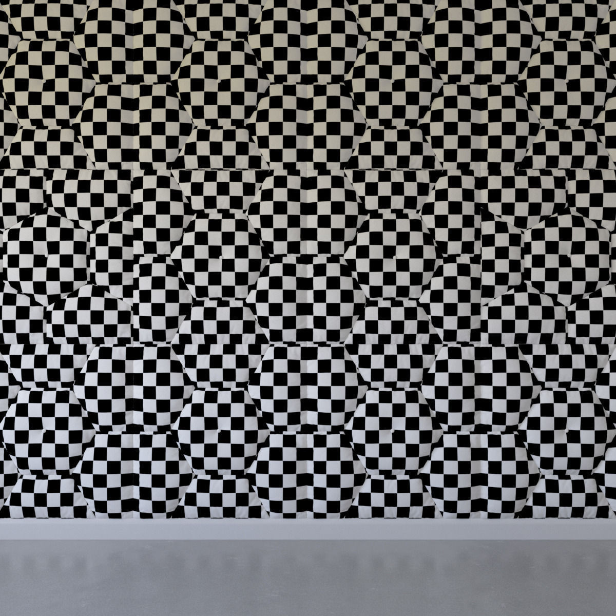 Decorative wall green panel 3D model_4