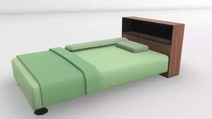 Simple Single Bed Low-poly 3D model