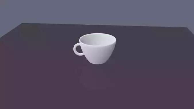 Cup on the Table The cup is on a fairly mirrored surface Low-poly 3D model