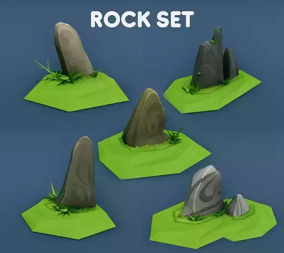 Rocks for Game Environment Low-poly 3D model