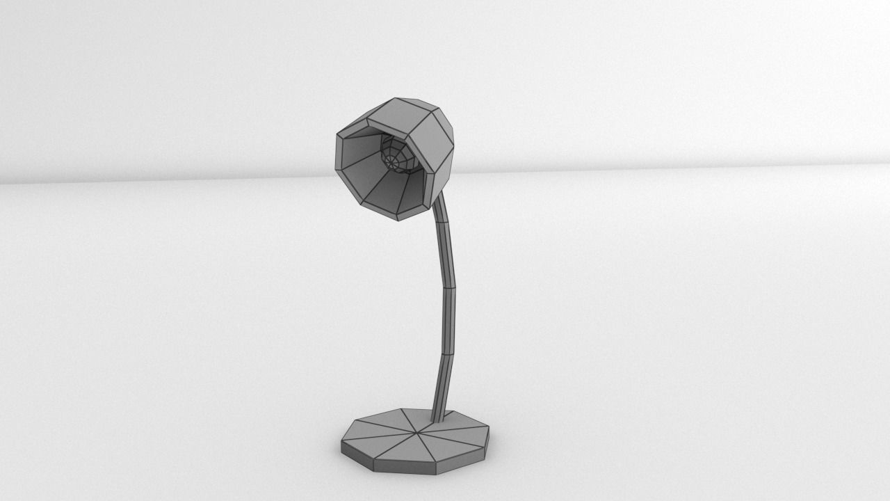 Simple Desk Lamp Low-poly 3D model_1