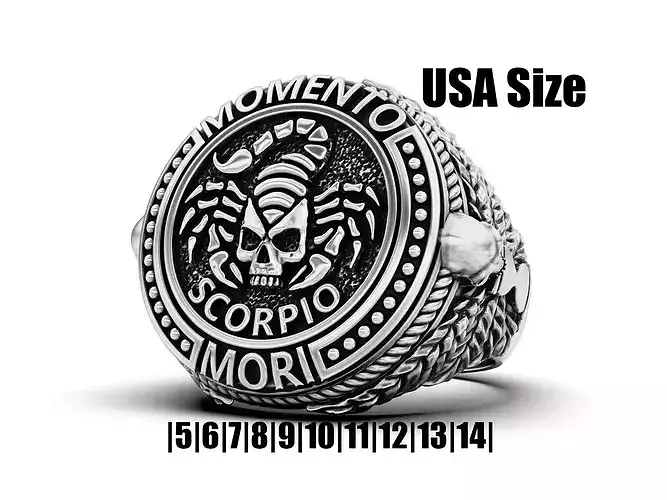 Zodiac skull ring Scorpio